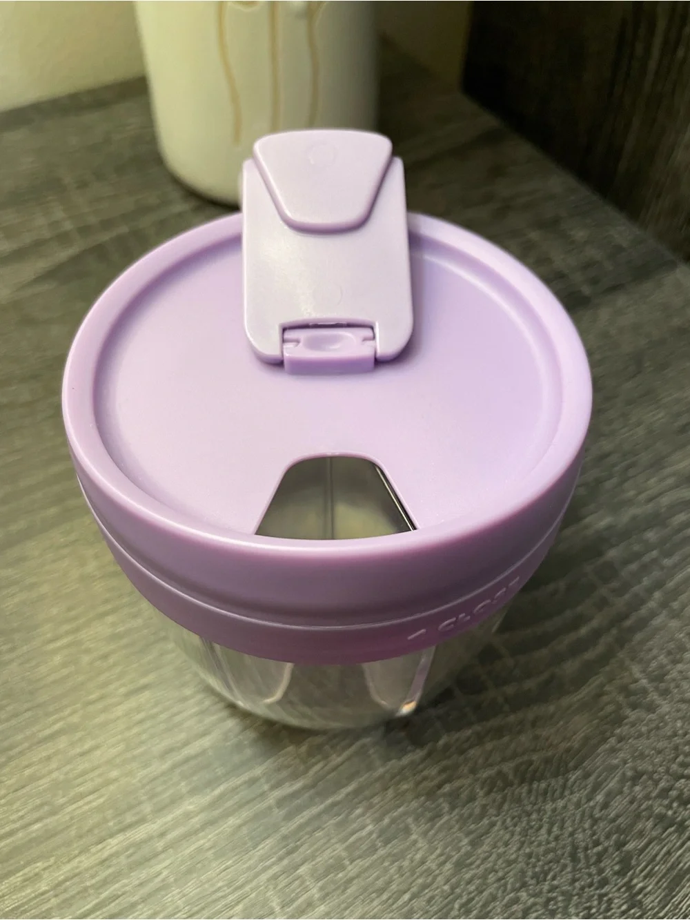 Purple daily pill box with twist lid